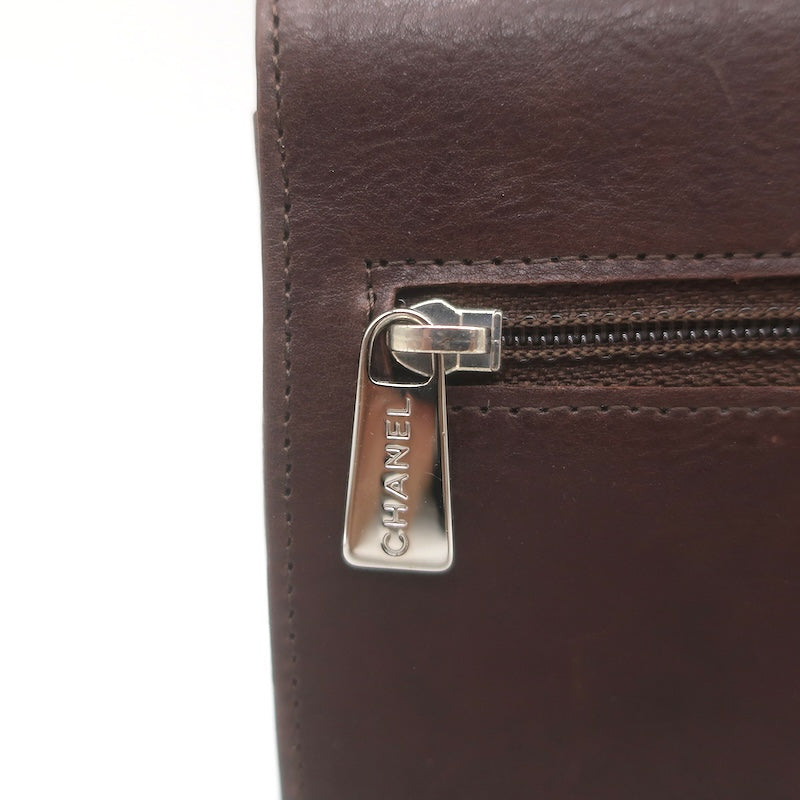 Chanel 2005 CC Wallet on Chain Dark Brown Leather Crossbody