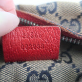 Gucci Double Pocket Belt Bag Brown GG Monogram Canvas & Red Leather