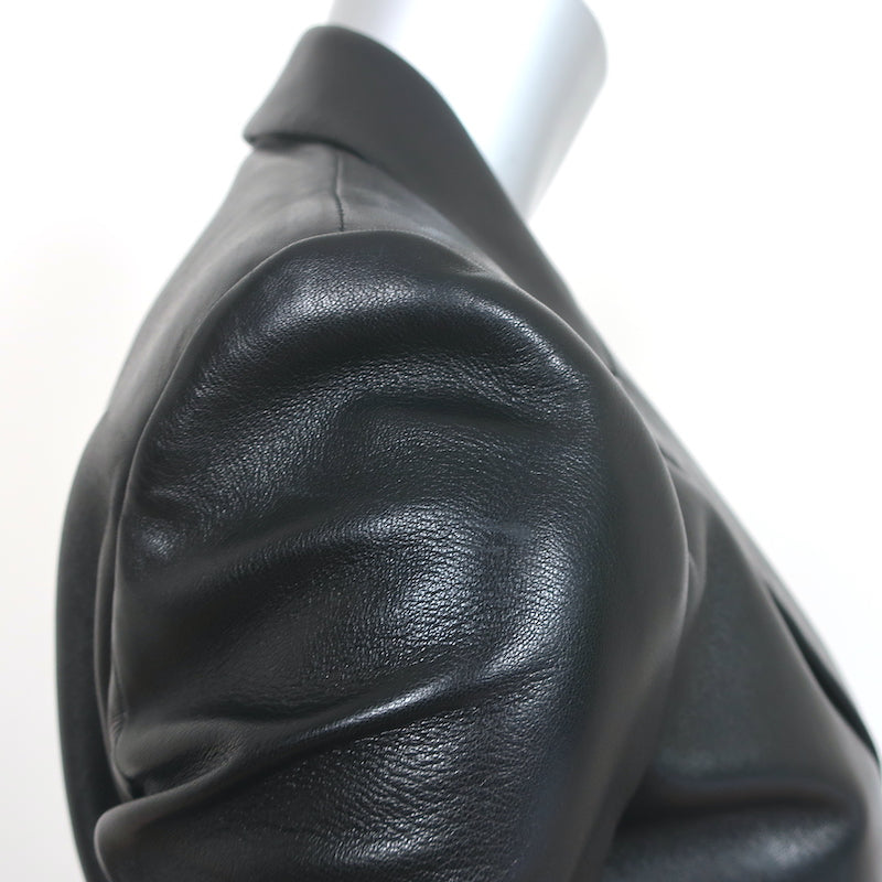 Saint Laurent Leather Blazer Black Size 38 One-Button Jacket