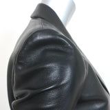 Saint Laurent Leather Blazer Black Size 38 One-Button Jacket