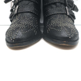 Chloe Susanna studded ankle boots, black textured leather, authentic pre-owned, gently worn, size 38