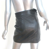 J Brand Christa Leather Mini Skirt Black Size Small
