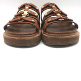 Celine Tippi Slide Sandals Brown Leather Size 36 US 7