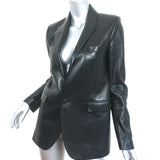 Saint Laurent Leather Blazer Black Size 38 One-Button Jacket