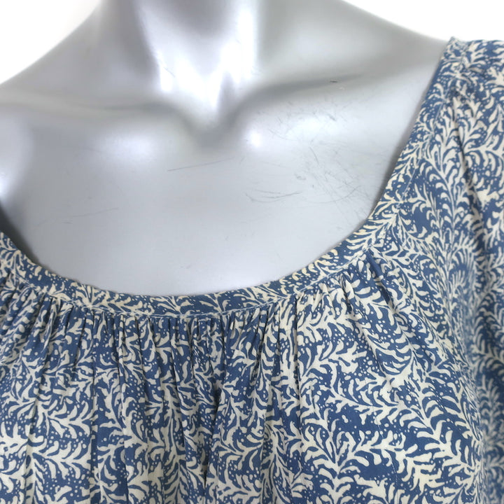 Natalie Martin Marina Ruffle Mini Dress Blue Printed Silk One Size