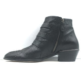 Chloe Susanna studded ankle boots in black textured leather - authentic pre-owned, gently worn