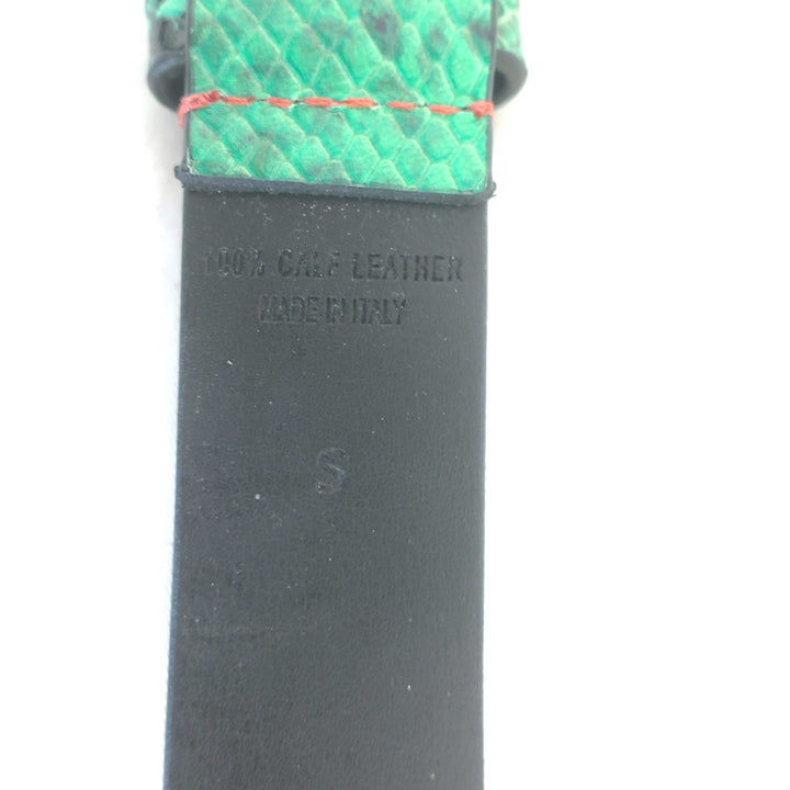 Isabel Marant Tokky Studded Belt Green Python-Embossed Leather Size Small NEW