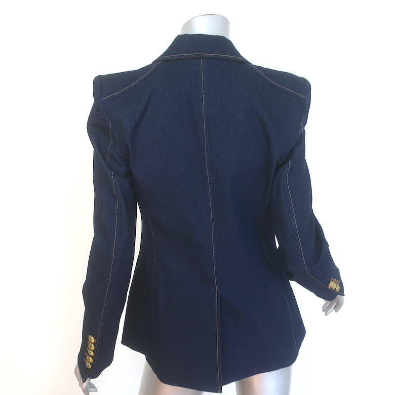 Veronica Beard Anoki Denim Dickey Jacket Dark Oxford Stretch Cotton Size 4