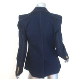 Veronica Beard Anoki Denim Dickey Jacket Dark Oxford Stretch Cotton Size 4