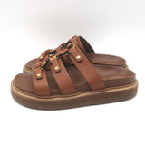 Celine Tippi Slide Sandals Brown Leather Size 36 US 7