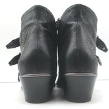 Chloe Susanna studded ankle boots in black textured leather, authentic pre-owned, gently worn, size 38