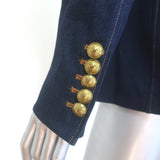 Veronica Beard Anoki Denim Dickey Jacket Dark Oxford Stretch Cotton Size 4