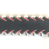 Isabel Marant Tokky Studded Belt Green Python-Embossed Leather Size Small NEW