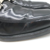 Salvatore Ferragamo Gancini Loafers Black Polished Leather Size 9