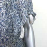 Natalie Martin Marina Ruffle Mini Dress Blue Printed Silk One Size