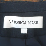 Veronica Beard Anoki Denim Dickey Jacket Dark Oxford Stretch Cotton Size 4
