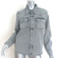 THE GREAT Western Snap-Front Shirt Gray Cotton Size 1 Long Sleeve Top