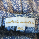 Natalie Martin Marina Ruffle Mini Dress Blue Printed Silk One Size