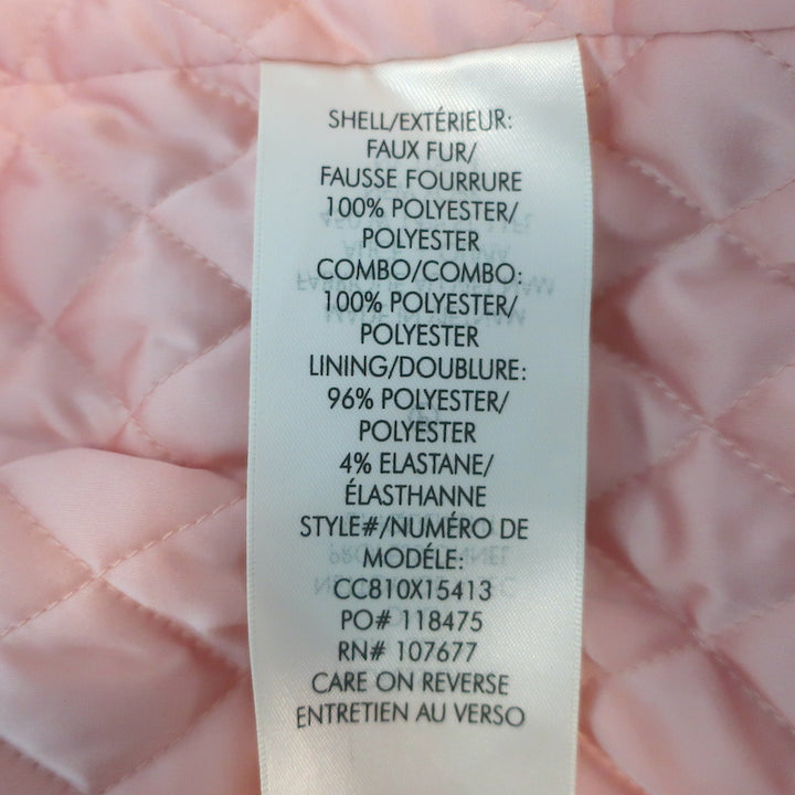 Alice + Olivia Foster Faux Fur Coat Shell Pink Size Extra Small NEW