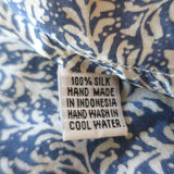 Natalie Martin Marina Ruffle Mini Dress Blue Printed Silk One Size