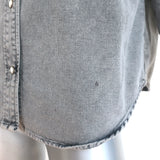 THE GREAT Western Snap-Front Shirt Gray Cotton Size 1 Long Sleeve Top