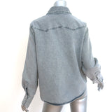 THE GREAT Western Snap-Front Shirt Gray Cotton Size 1 Long Sleeve Top