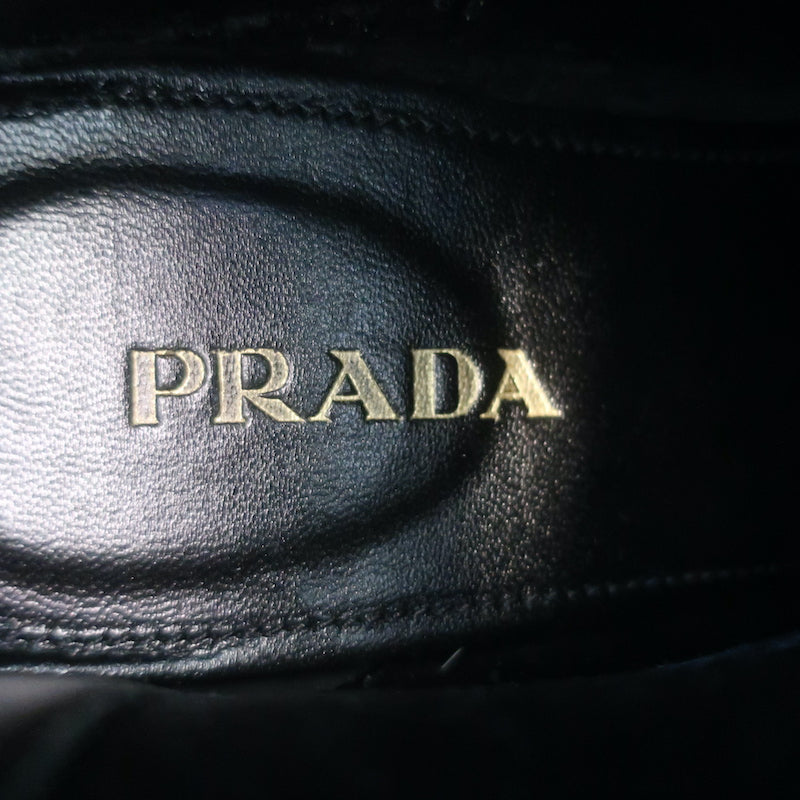 Prada Chelsea Boots Black Suede Size 37.5 Flat Ankle Boots
