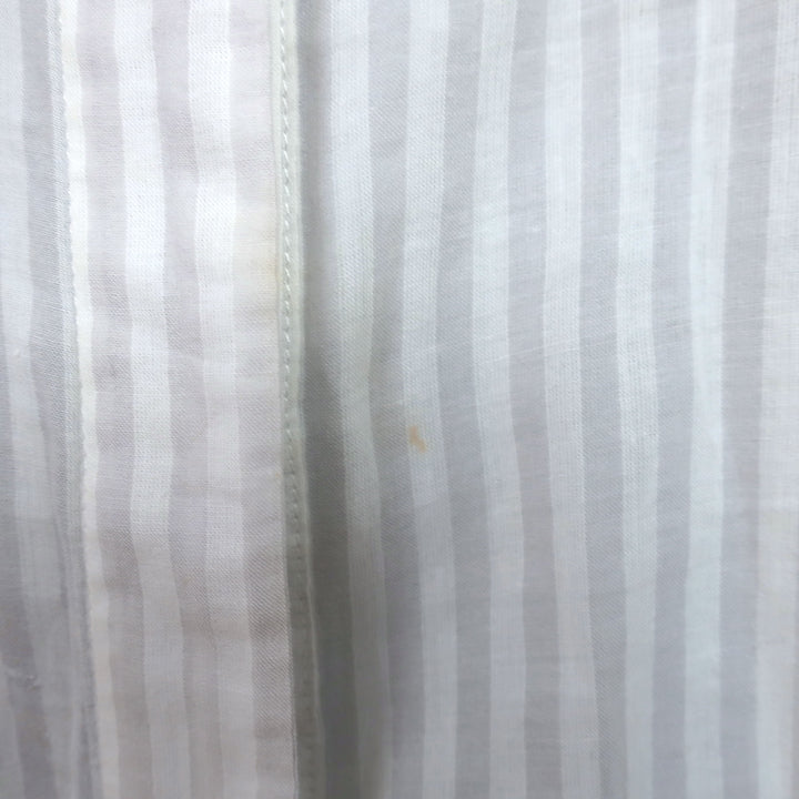 Elizabeth and James Striped Button Down Shirt White/Light Gray Cotton Size Small