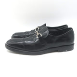 Salvatore Ferragamo Gancini Loafers Black Polished Leather Size 9