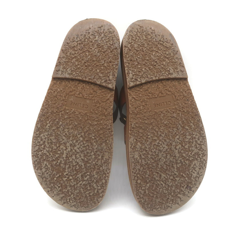 Celine Tippi Slide Sandals Brown Leather Size 36 US 7