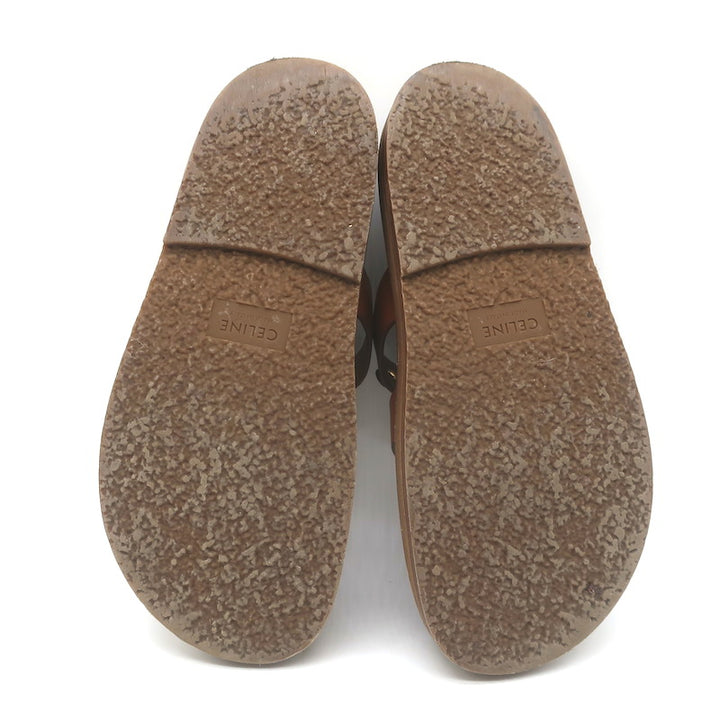Celine Tippi Slide Sandals Brown Leather Size 36 US 7