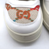 Authentic Gucci Dali GG-embroidered platform sneakers in white leather, gently pre-owned