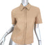 Nanushka Clare Vegan Leather Shirt Beige Size Small Short Sleeve Top