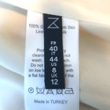 Zeynep Arcay Leather Blazer Amber Yellow Size US 8 Ruched Sleeve Jacket NEW