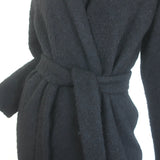 Jenni Kayne Jacquard Overcoat Black Cotton-Blend Size Extra Small