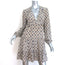 Veronica Beard Delray Long Sleeve Mini Dress Cream/Multi Printed Silk Size 2