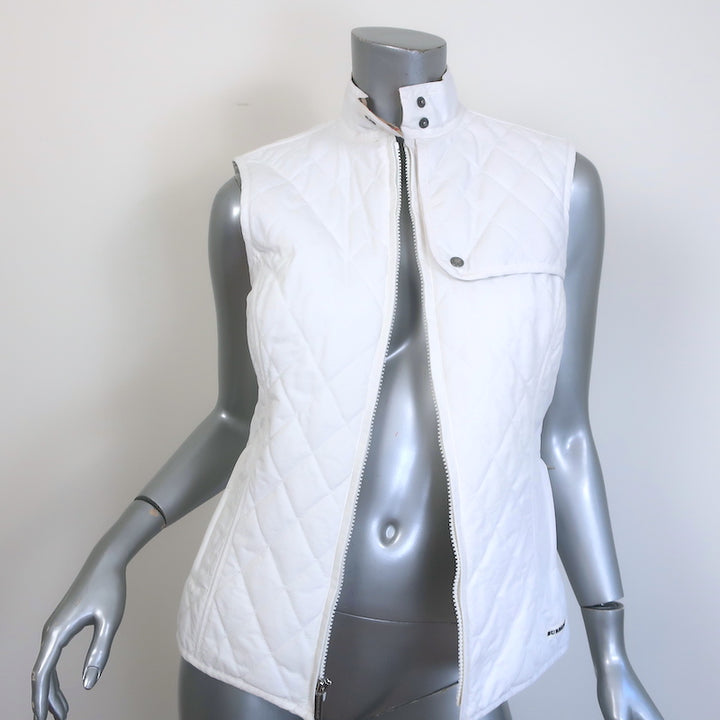 Burberry Golf Quilted Puffer Vest White Size Small