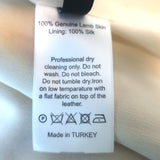 Zeynep Arcay Leather Blazer Amber Yellow Size US 8 Ruched Sleeve Jacket NEW