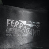 Salvatore Ferragamo Gancini Loafers Black Polished Leather Size 9