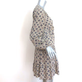 Veronica Beard Delray Long Sleeve Mini Dress Cream/Multi Printed Silk Size 2