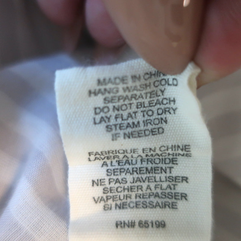 Elizabeth and James Striped Button Down Shirt White/Light Gray Cotton Size Small