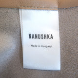 Nanushka Clare Vegan Leather Shirt Beige Size Small Short Sleeve Top