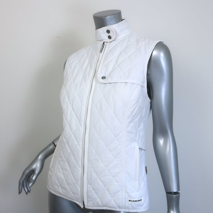 Burberry Golf Quilted Puffer Vest White Size Small