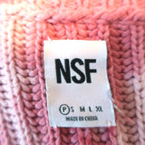 NSF Tie Dye Cardigan Birdie Pink Cotton-Blend Size Petite Open Front Sweater