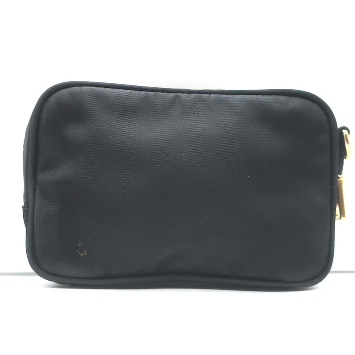 Prada Tessuto Mini Camera Crossbody Bag Black Nylon &amp; Saffiano Leather Clutch