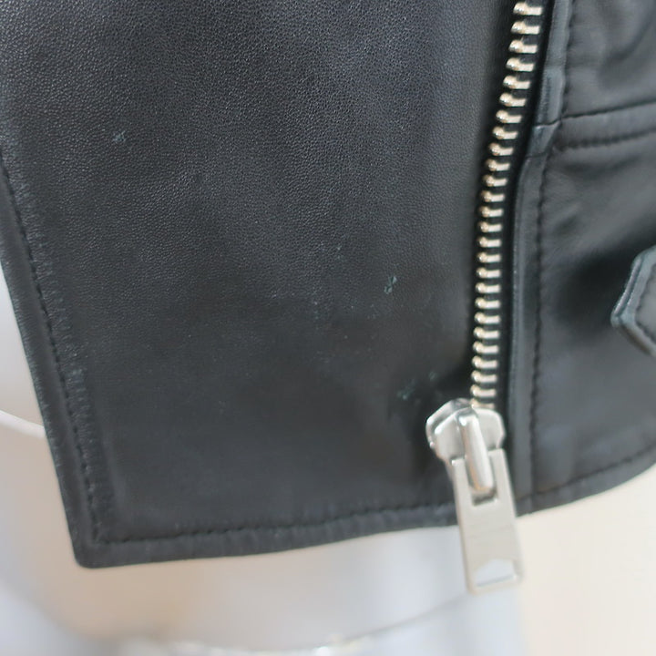 AllSaints Papin Leather Biker Jacket Black Size US 0