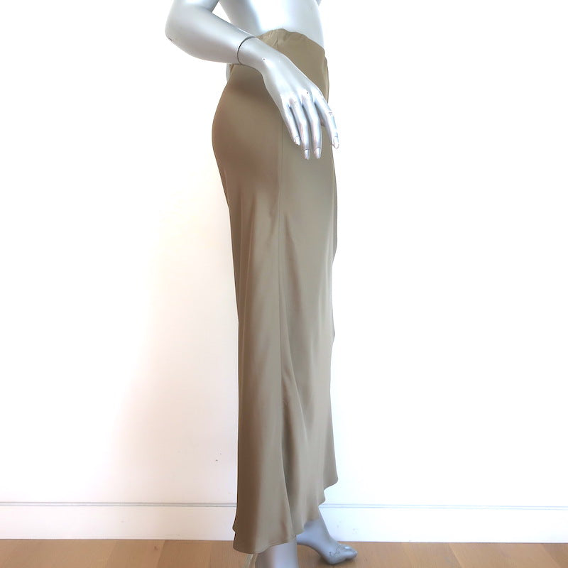 Jenni Kayne Sawyer Midi Slip Skirt Dark Gold Satin Size Extra Small
