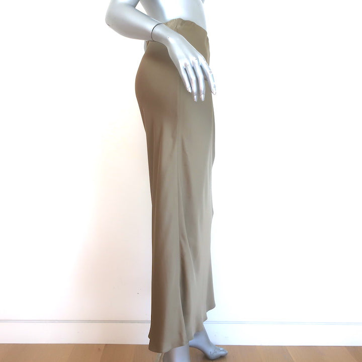 Jenni Kayne Sawyer Midi Slip Skirt Dark Gold Satin Size Extra Small
