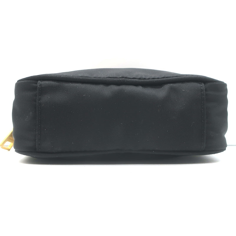 Prada Tessuto Mini Camera Crossbody Bag Black Nylon &amp; Saffiano Leather Clutch