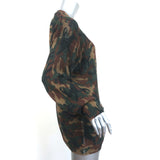 NSF Cardigan Rogers Camouflage Print Cotton-Blend Size Small V-Neck Sweater